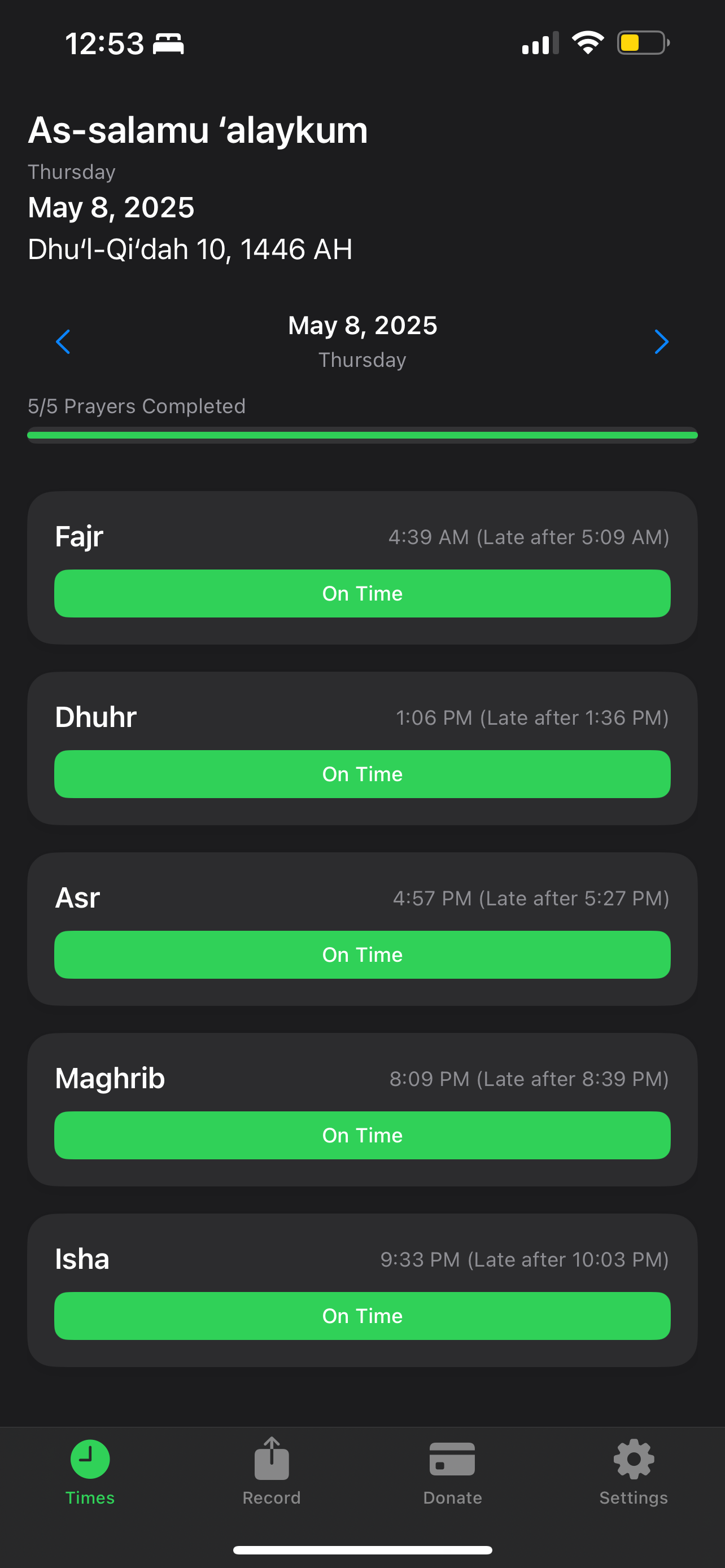 muslim prayer app donation